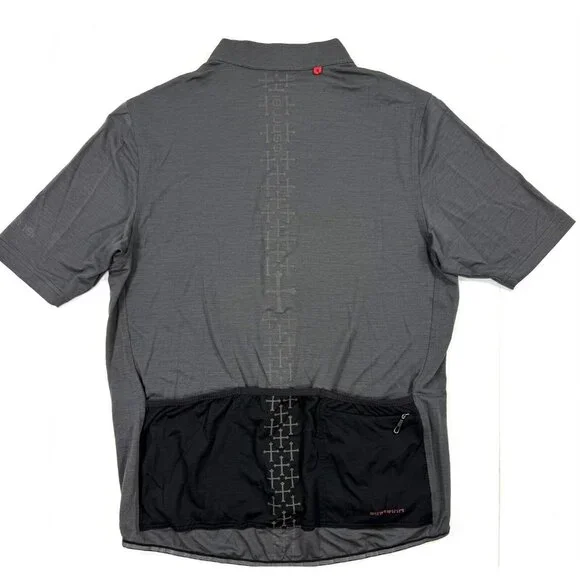Ashmei Merino Carbon Jersey Mens Sz 2XL Gray Full Zip Short Sleeve Cycling Bike